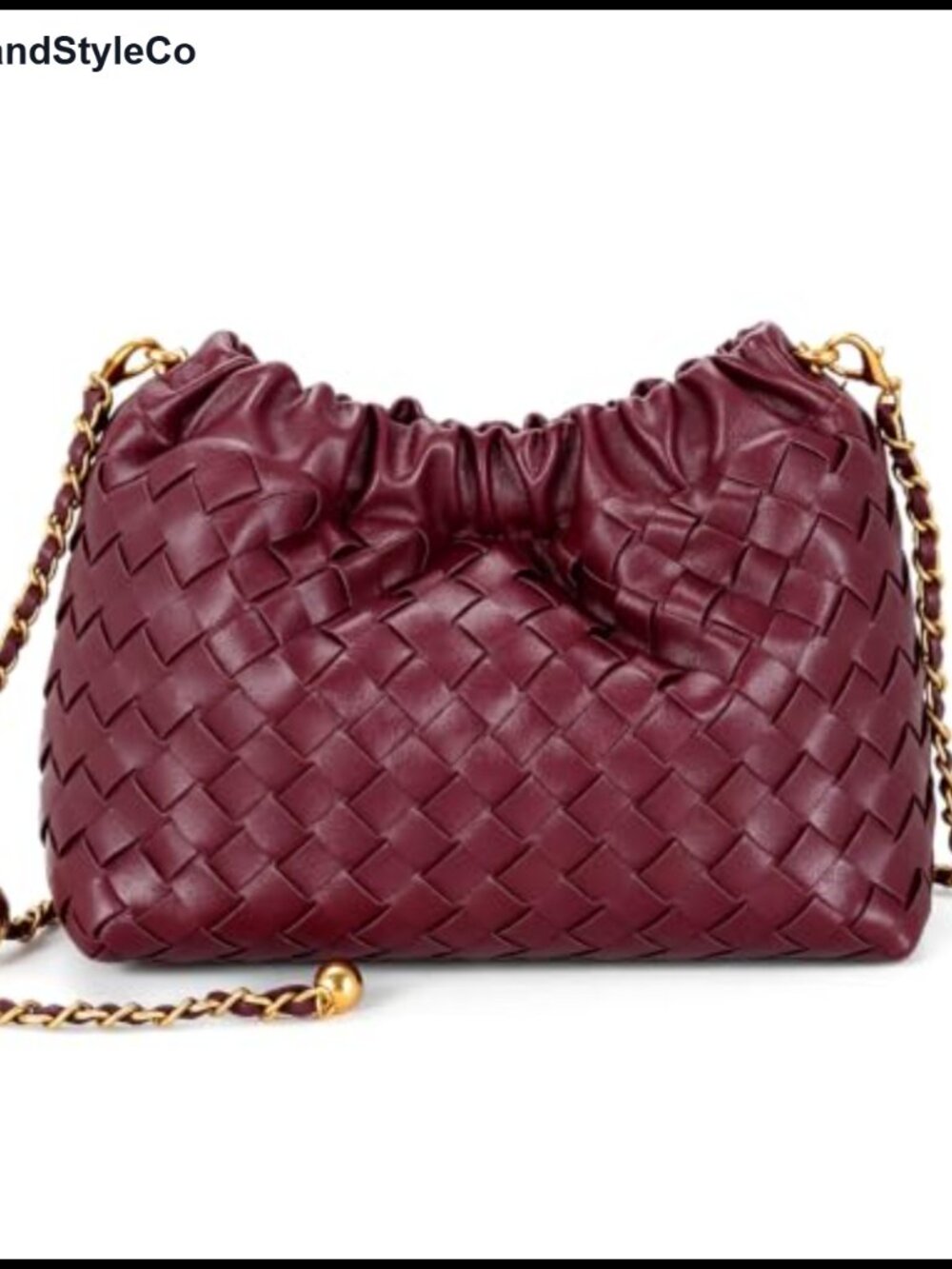 Woven Vegan Leather Crossbody Bag Convertible Shoulder Purse Dumpling Clutch